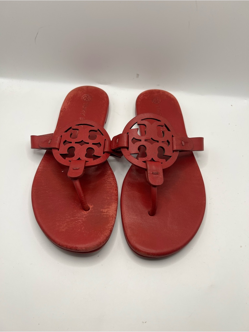 Tory Burch miller Red Logo Thong Sandals - Picture 4 of 12